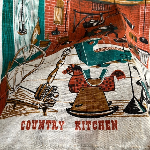 Vintage Country Kitchen Linen Dishtowel Hand Towel 1970’s - Picture 11 of 12